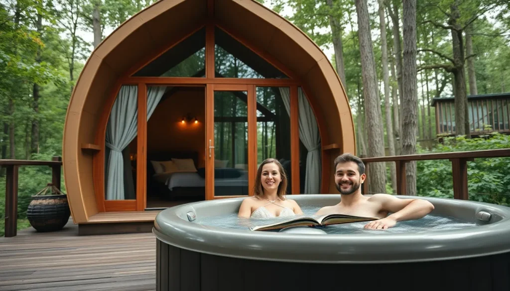 glamping pods with hot tub near me